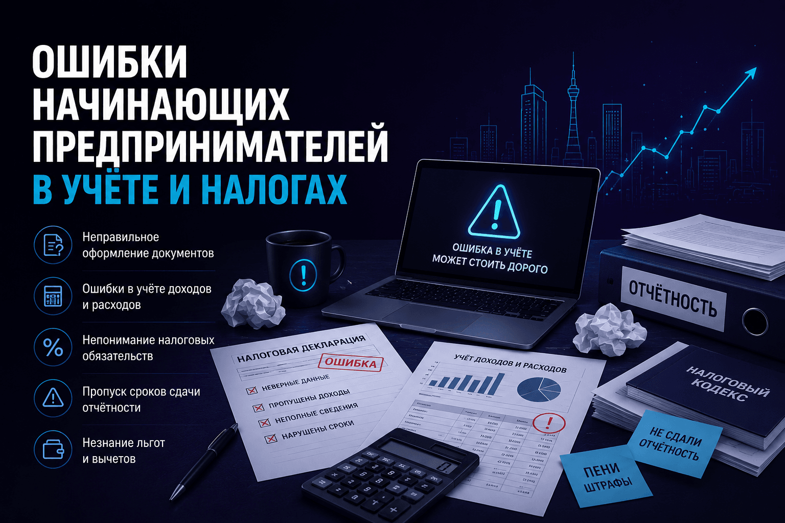 Ошибки начинающих предпринимателей в учёте и налогах