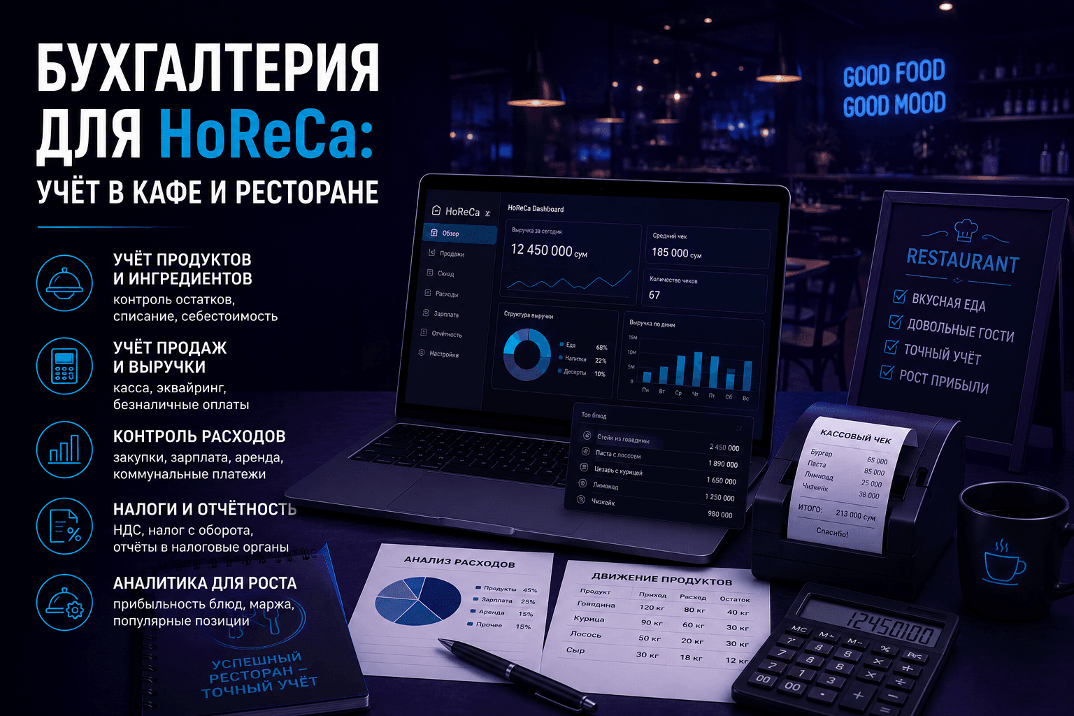 Бухгалтерия для HoReCa: учёт в кафе и ресторане