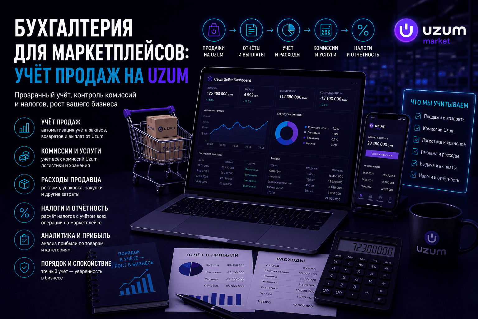 Бухгалтерия для маркетплейсов: учёт продаж на Uzum