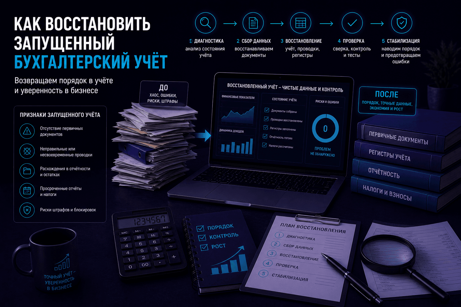 Как восстановить запущенный бухгалтерский учёт