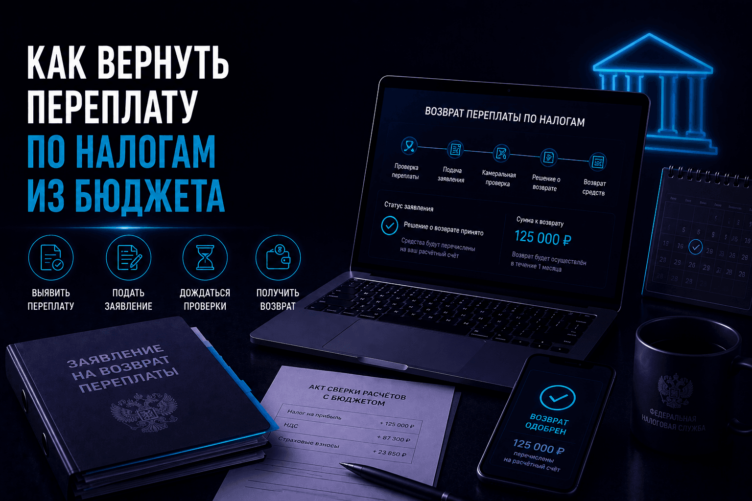 Как вернуть переплату по налогам из бюджета