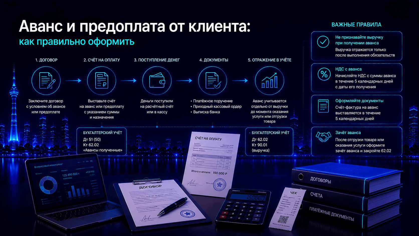 Аванс и предоплата от клиента: как правильно оформить