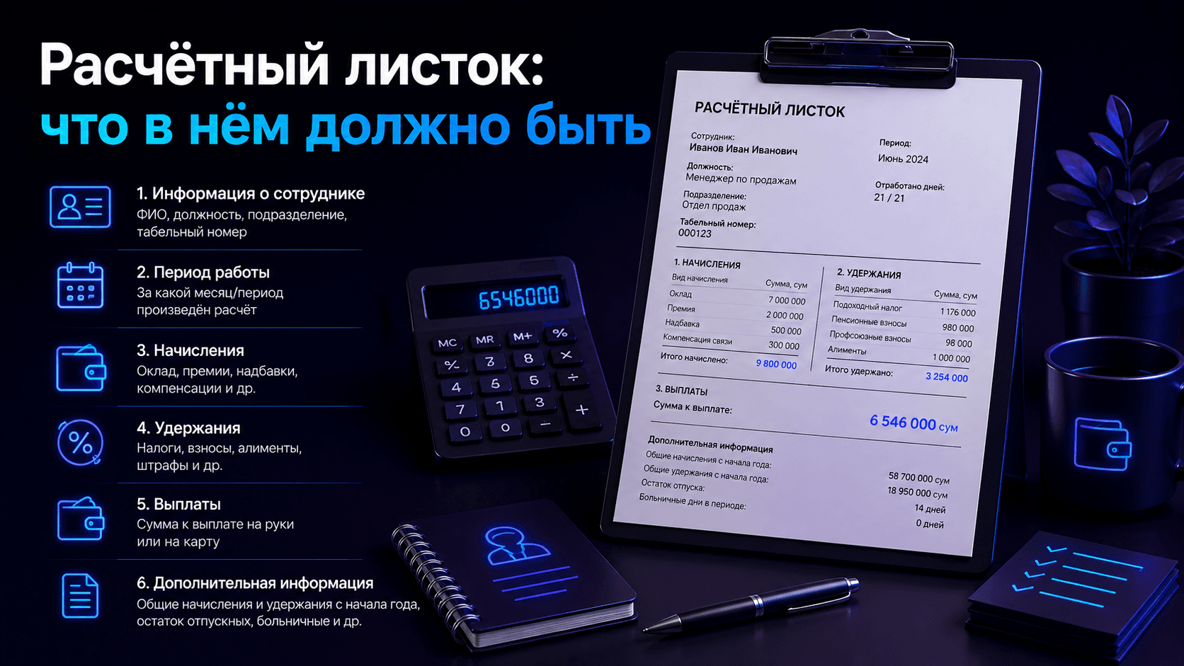 Расчётный листок: что в нём должно быть